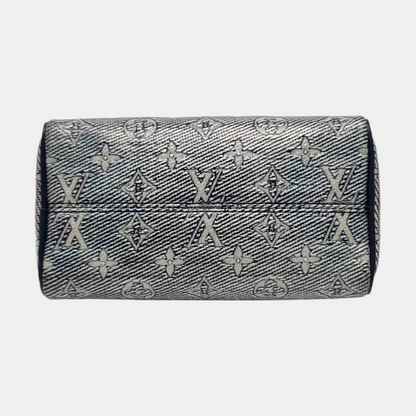 LOUIS VUITTON SPEEDY 20 Light Blue Special Material Monogram Embossed Boston Bag Crossbody Bag Shoulder Bag Tote Bag Adjustable Strap Golden Hardware Removable Strap-(SKU)-952606460