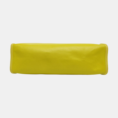 HERMÈS Herbag 31 Lemon Yellow Coated Canvas Shoulder Bag Tote Bag with Detachable Strap and B Stamp Accessories Included-(SKU)-971138279