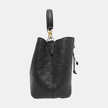 LOUIS VUITTON NÉONOÉ Medium Black Leather Monogram Vernis Bucket Bag Shoulder Bag Crossbody Handbag with Gold Hardware and 2 Detachable Straps-(SKU)-971352103