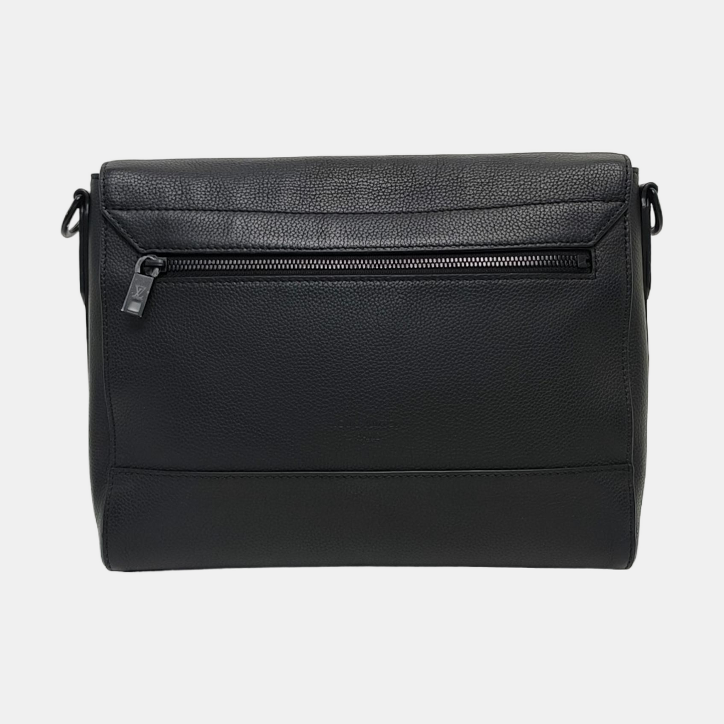 LOUIS VUITTON AEROGRAM Black Leather Printed Shoulder Bag Crossbody Bag with Detachable Strap-(SKU)-971534931