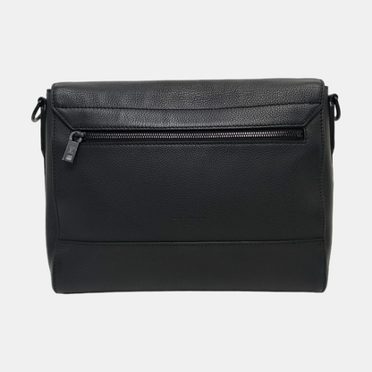 LOUIS VUITTON AEROGRAM Black Leather Printed Shoulder Bag Crossbody Bag with Detachable Strap-(SKU)-971534931