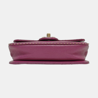 CHANEL CLASSIC FLAP Mini Burgundy Calfskin Quilted Large Mini Shoulder Bag Crossbody Strap Gold Hardware 24k-(SKU)-971151918