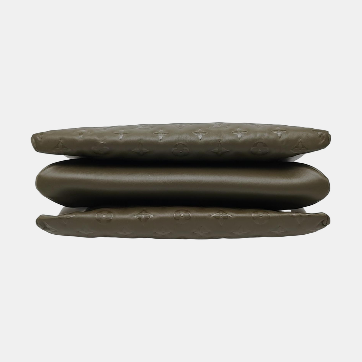 LOUIS VUITTON COUSSIN Medium Light Green Calfskin Embossed Monogram Shoulder Bag with Removable Strap-(SKU)-970968611