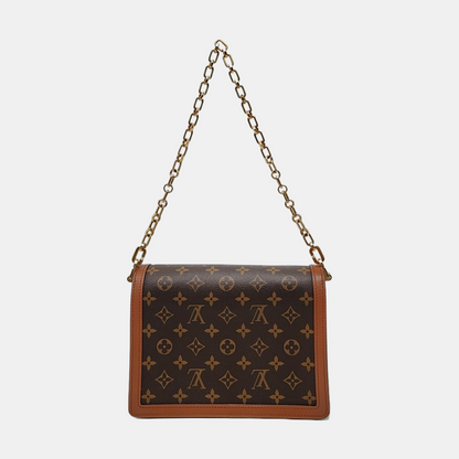 LOUIS VUITTON DAUPHINE Medium Brown Coated Canvas Monogram Dauphine Single Shoulder Bag with Detachable Strap-(SKU)-971156008