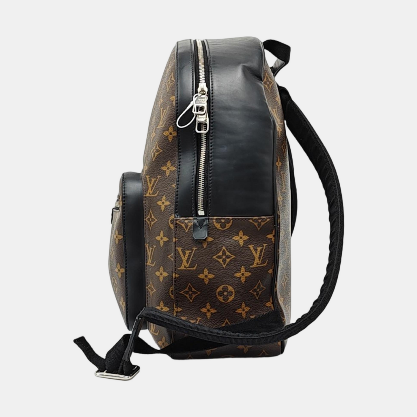 LOUIS VUITTON JOSH Brown Coated Canvas Monogram Backpack, Tote Bag, Silver Hardware-(SKU)-971389459