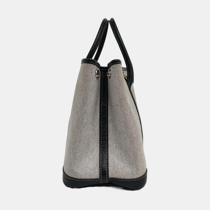 HERMÈS Garden Party 30 Milk White Canvas Garden Bag Crossbody Shoulder Bag Golden Hardware 🄷 Removable Shoulder Strap-(SKU)-966563911
