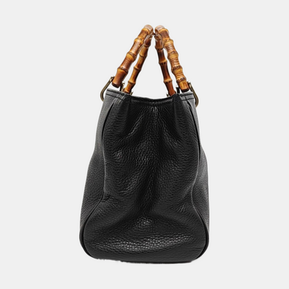 GUCCI Bamboo 1947 Black Cowhide Bamboo Bag - Handbag, Shoulder Bag, Crossbody Bag Golden Hardware-(SKU)-972998031