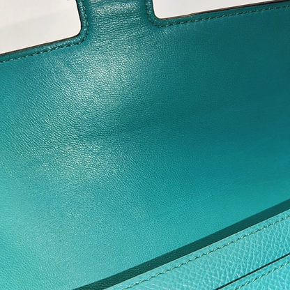 HERMÈS Constance Verona Green Epsom Calfskin Wallet, Green Hardware, A-(SKU)-945960942