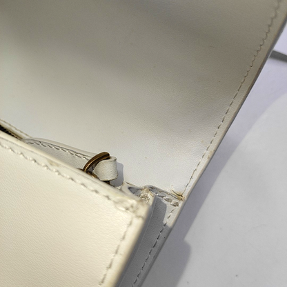 PINKO mini White Cowhide Studs Crossbody Bag Shoulder Bag Golden hardware-(SKU)-944690837