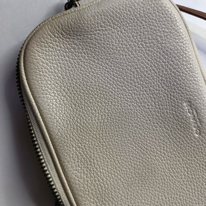 COACH SADIE White Leather Printed Single Shoulder Bag Crossbody Black hardware Removable shoulder strap-(SKU)-942923555