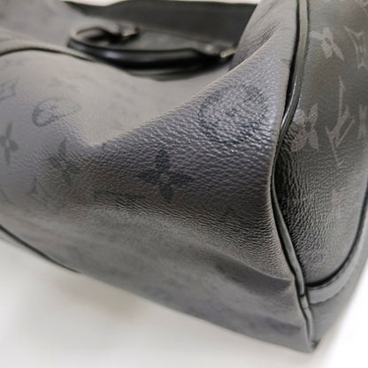 LOUIS VUITTON KEEPALL 50 Grey Coated Canvas Monogram Shoulder Bag Tote Crossbody Bag Silver Hardware Removable Shoulder Strap-(SKU)-967622018