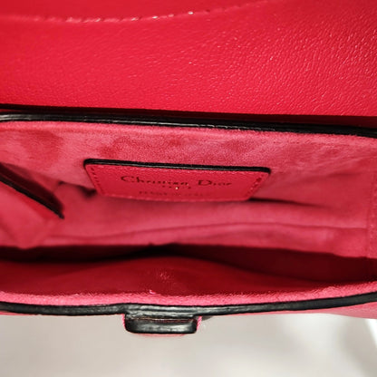 DIOR Saddle Super Mini Pink Calf Leather Saddle Bag Crossbody Shoulder Bag-(SKU)-970314274