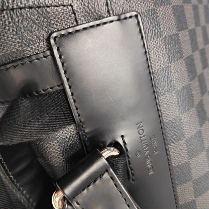 LOUIS VUITTON CHRISTOPHER Medium Grey Coated Canvas Checkerboard Backpack Tote Bag with Silver Hardware-(SKU)-969278949