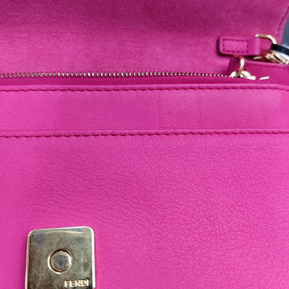 FENDI Tube Fuchsia cowhide quilted single shoulder bag crossbody bag Golden hardware Removable shoulder strap-(SKU)-951180013