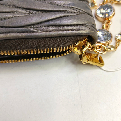 Miu Miu Matelassé Grey Lamb Skin Quilted Crossbody Bag-(SKU)-950467025