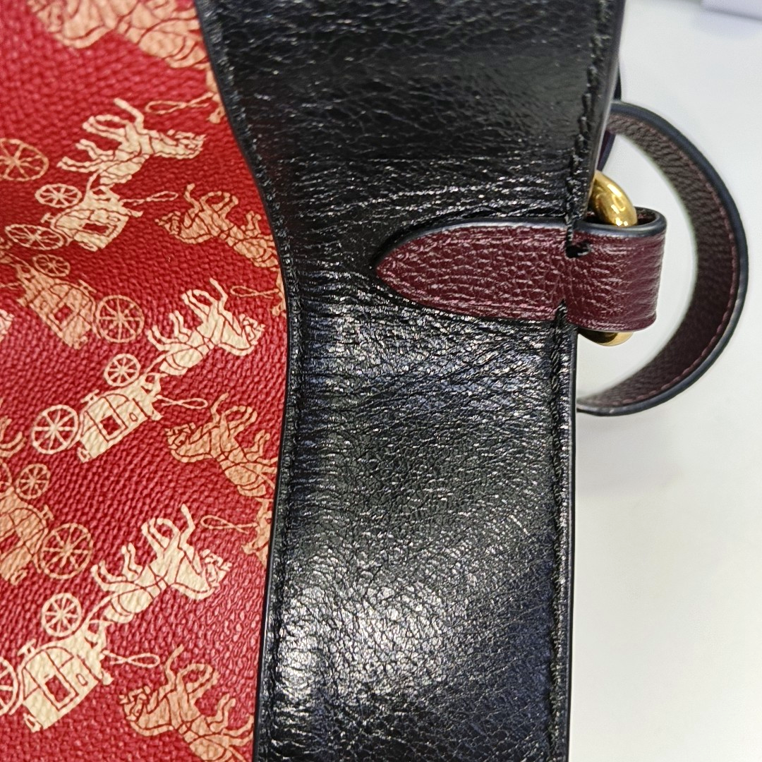 COACH FIELD Red Coated Canvas Carriage Single Shoulder Bag Crossbody Bag Handbag Golden hardware Pouch detachable shoulder strap-(SKU)-929655472