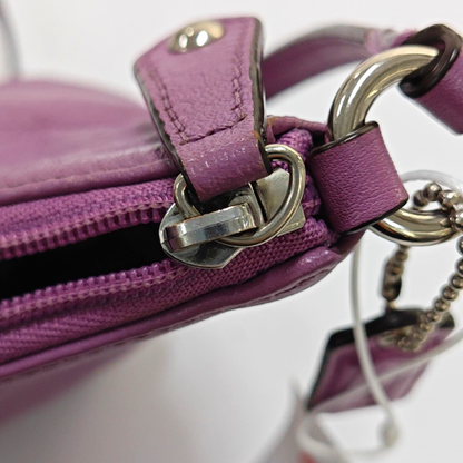 COACH Purple Leather Shoulder Bag Silver Hardware Vintage model-(SKU)-939951061