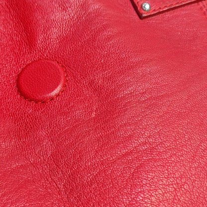 Alexander McQUEEN De Manta Red Cowhide Handbag Silver Hardware-(SKU)-946585278