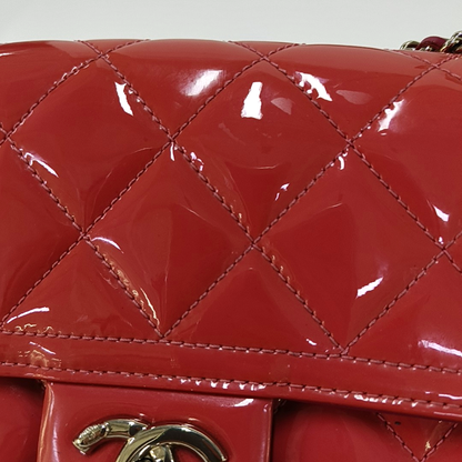 CHANEL CLASSIC FLAP Pink Patent Leather Quilted Shoulder Bag Tote Crossbody with Detachable Strap-(SKU)-955718315
