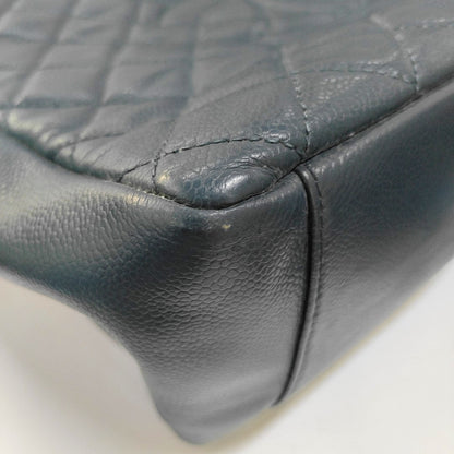 CHANEL CHANEL GST Large Blue Calfskin Quilted Matelassé Shoulder Bag Silver Hardware 17 Clasp-(SKU)-966451937