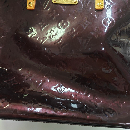 LOUIS VUITTON BELLEVUE Large size Burgundy Patent Leather Embossed Tote Bag Single Shoulder Bag Golden hardware-(SKU)-947527347