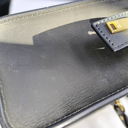 SOPHIE HULME Tote bag Black Leather Embossed Single Shoulder Bag Golden hardware Removable shoulder strap-(SKU)-939128260