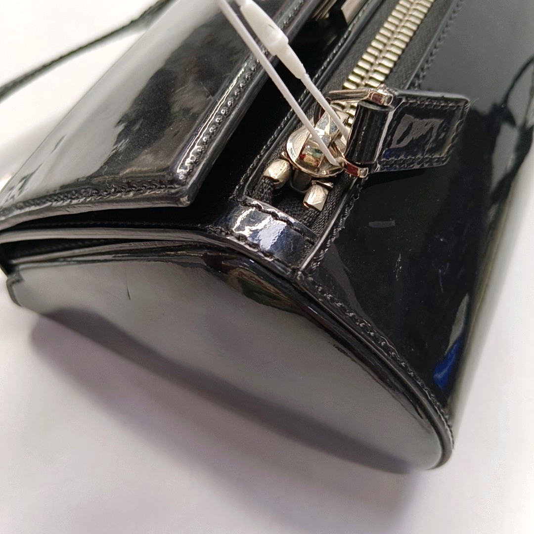 GIVENCHY Pandora Black Leather Crossbody Bag Single Shoulder Bag Silver Hardware Removable shoulder strap-(SKU)-946136707