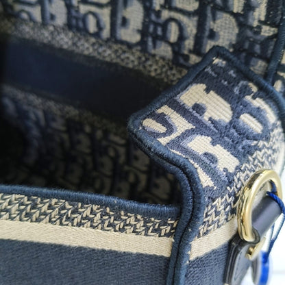 DIOR Diorcamp small size deep blue canvas with Monogram embossed pattern shoulder bag, crossbody bag, handbag with gold hardware and detachable strap-(SKU)-968753549