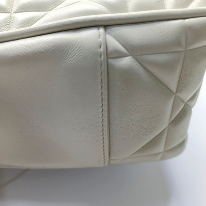 DIOR Lady Dior Small White Leather Cannage Quilted Diana Bag Single Shoulder Bag Tote Bag Crossbody Bag with Gold Hardware Removable Strap-(SKU)-957082816