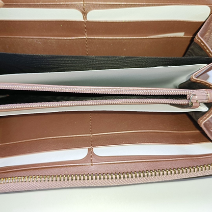 GUCCI Pink Patent Leather Monogram Embossed Wallet Golden hardware-(SKU)-955940441