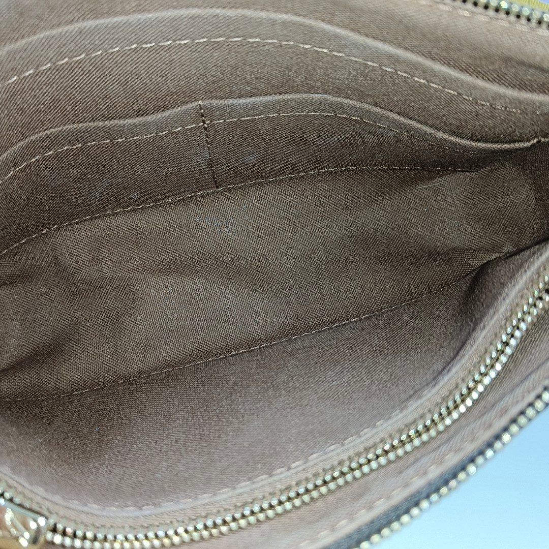 LOUIS VUITTON ACCESSOIRES Large Size Brown Coated Canvas Monogram Mahjong Shoulder Bag Handbag Detachable Strap Golden Hardware 2 Detachable Straps Complete Accessories-(SKU)-953193566