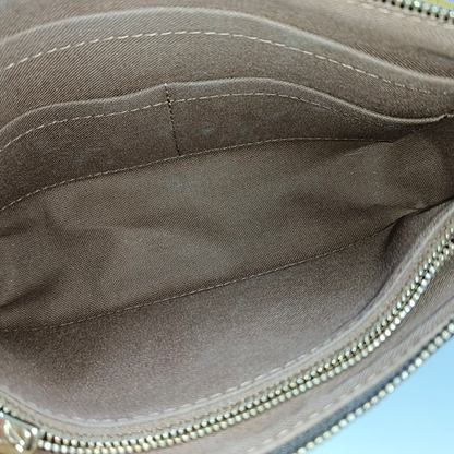 LOUIS VUITTON ACCESSOIRES Large Size Brown Coated Canvas Monogram Mahjong Shoulder Bag Handbag Detachable Strap Golden Hardware 2 Detachable Straps Complete Accessories-(SKU)-953193566