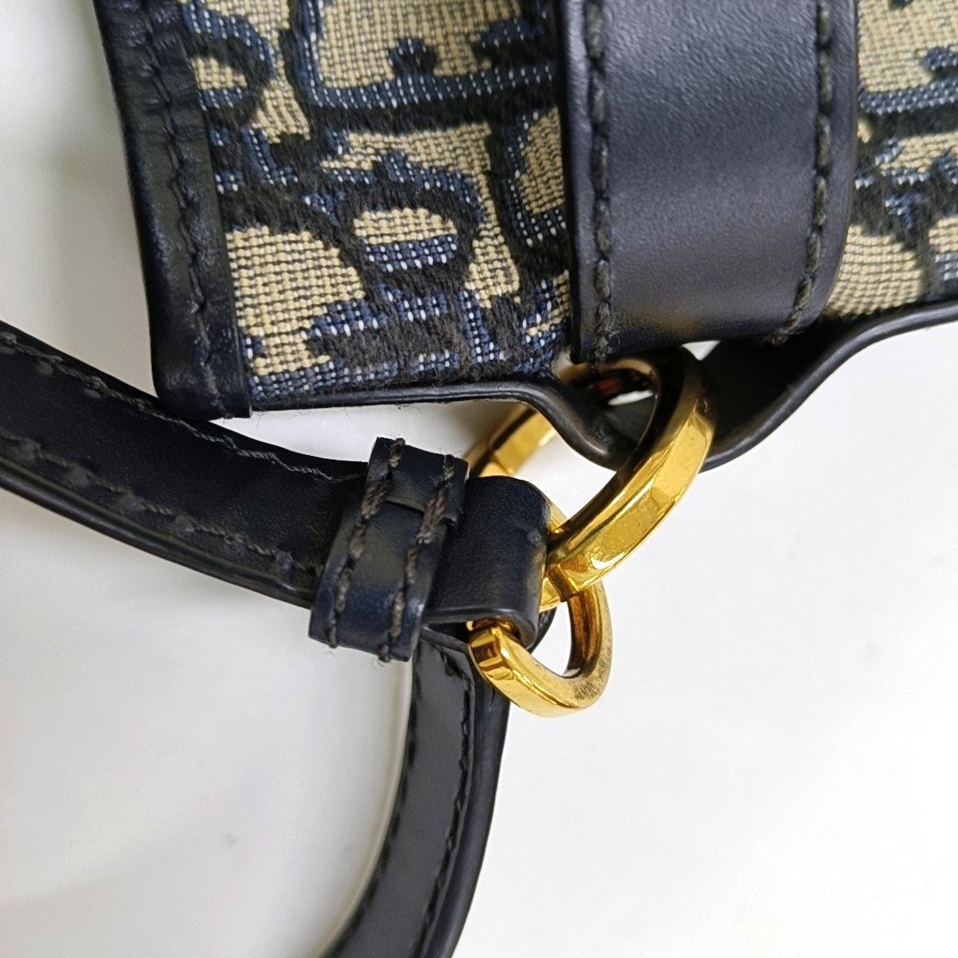 DIOR C'Est Dior Medium Gray Canvas Monogram Jacquard Shoulder Bag with Chain Strap, Gold Hardware, 2 Removable Shoulder Straps-(SKU)-956765138