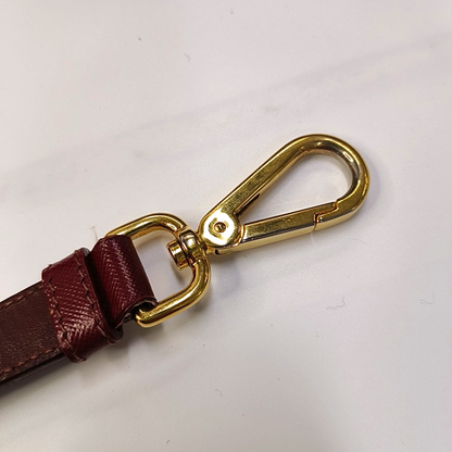 PRADA Vela Messenger Bag Red Nylon Cross Grain Single Shoulder Crossbody Golden hardware Removable shoulder strap-(SKU)-957669142