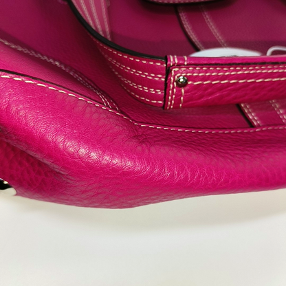 COACH Tote bag Hot Pink Leather Shoulder and Handbag Silver Hardware-(SKU)-933278329