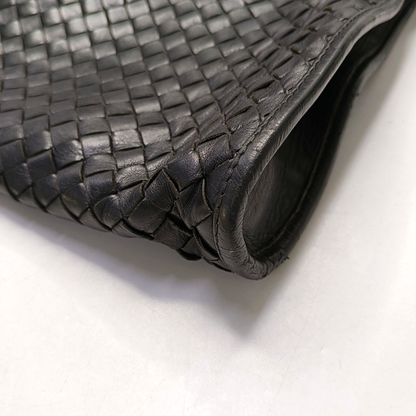 BOTTEGA VENETA Black Cowhide Braided Handbag Black hardware-(SKU)-955793328