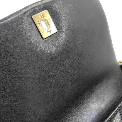 CHANEL CLASSIC FLAP black lambskin quilted diamond pattern crossbody bag shoulder bag gold hardware-(SKU)-967910600