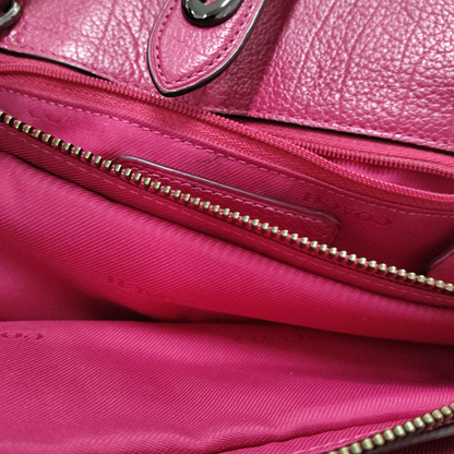 COACH MERCER Fuchsia Leather Studs Carriage Single Shoulder Bag Crossbody Handbag Black hardware Removable shoulder strap-(SKU)-934322406
