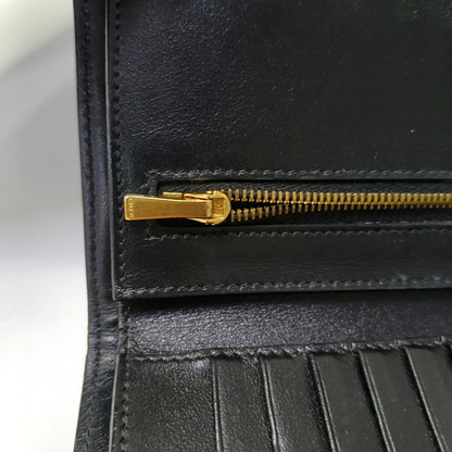 CELINE Medium size Black Cowhide Wallet Golden hardware-(SKU)-957043461