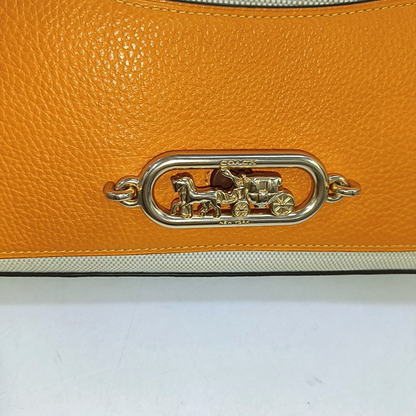 COACH 26 Khaki Canvas Carriage Crossbody Bag Single Shoulder Bag Tote Bag Golden hardware shoulder straps-(SKU)-941737076