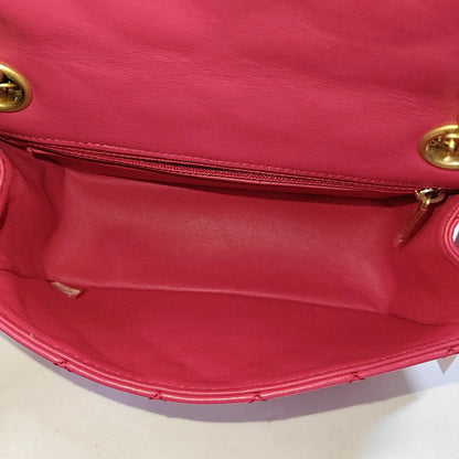 CHANEL 2.55 mini magenta leather quilted diamond pattern crossbody bag shoulder bag gold hardware 30 opening-(SKU)-968192452