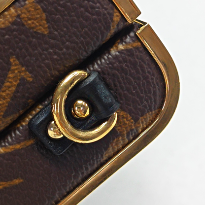 LOUIS VUITTON VANITY CASE Brown Coated Canvas Monogram Crossbody Shoulder Bag Tote Bag Gold Hardware 2 Removable Shoulder Straps-(SKU)-957302844
