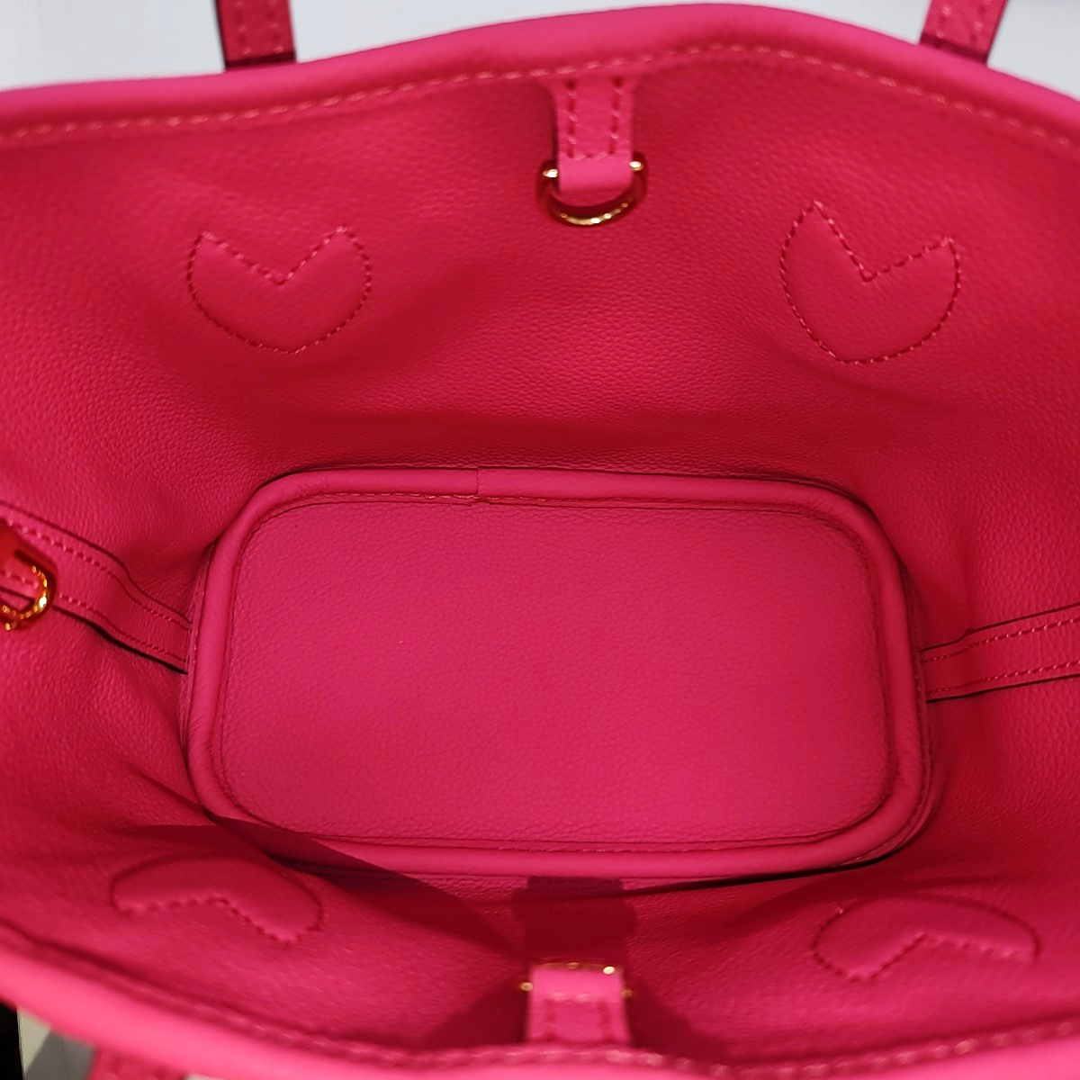 LOUIS VUITTON NEVERFULL INSIDE OUT BB Pink Cowhide Monogram Tote Bag Shoulder Bag Crossbody Bag Gold Hardware Removable Shoulder Strap-(SKU)-958065442