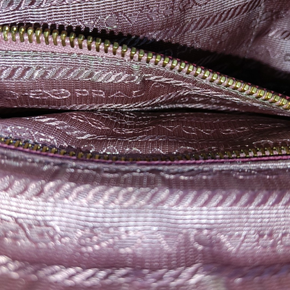 PRADA Pink Fabric Quilted Tassel Crossbody Bag Golden hardware-(SKU)-932708784