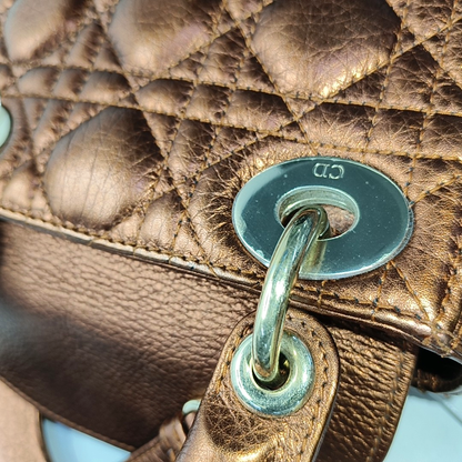 DIOR Lady Dior Mini Brick Red Calfskin Quilted Grained Three Compartment Shoulder Bag Crossbody Bag Tote Bag Gold Hardware Removable Strap-(SKU)-959613888