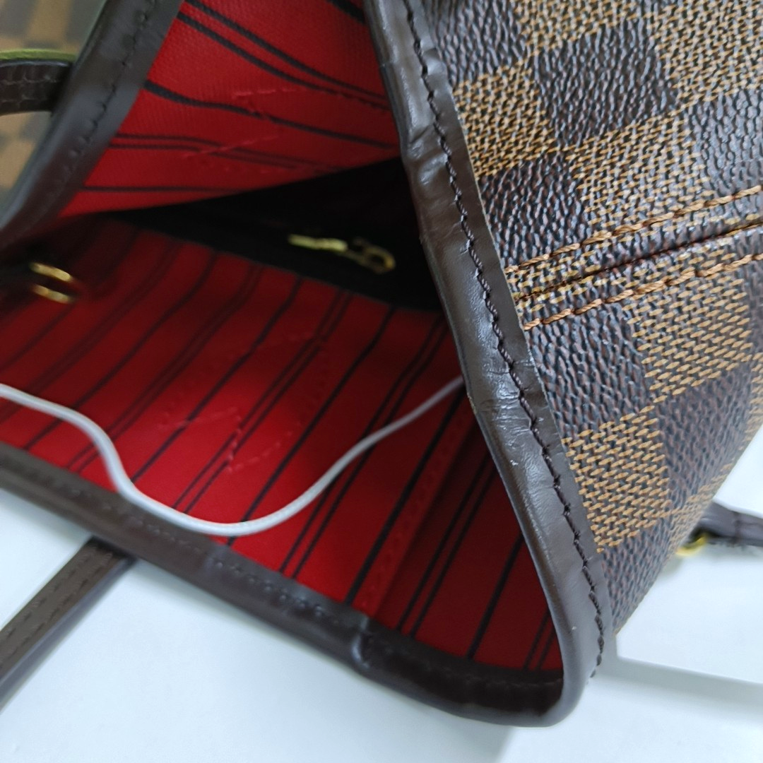 LOUIS VUITTON NEVERFULL Medium Brown Coated Canvas Monogram Shopping Bag Handbag Single Shoulder Bag with Detachable Strap and Pockets-(SKU)-957044821