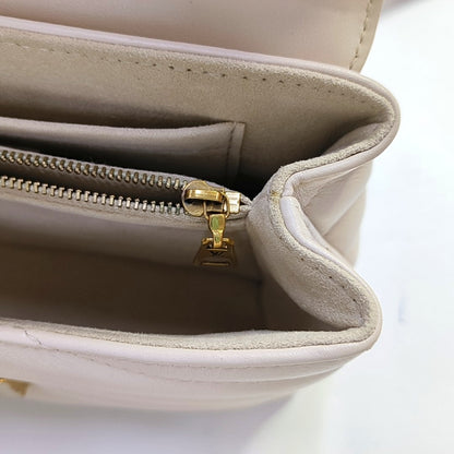 LOUIS VUITTON NEW WAVE Beige Leather Quilted Shoulder Bag Tote Bag with Detachable Strap-(SKU)-968960265