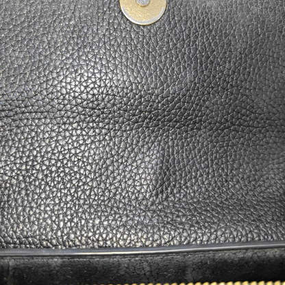 TORY BURCH Britten Black leather crossbody shoulder tote Golden hardware Removable shoulder strap-(SKU)-933116163