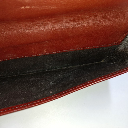 GUCCI Red Cowhide Monogrammed Embossed Wallet Golden hardware-(SKU)-946774567
