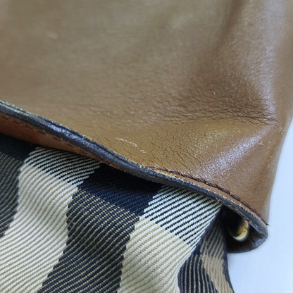 BURBERRY Brown Leather Crossbody Single Shoulder Bag Golden hardware Removable shoulder strap-(SKU)-941129848